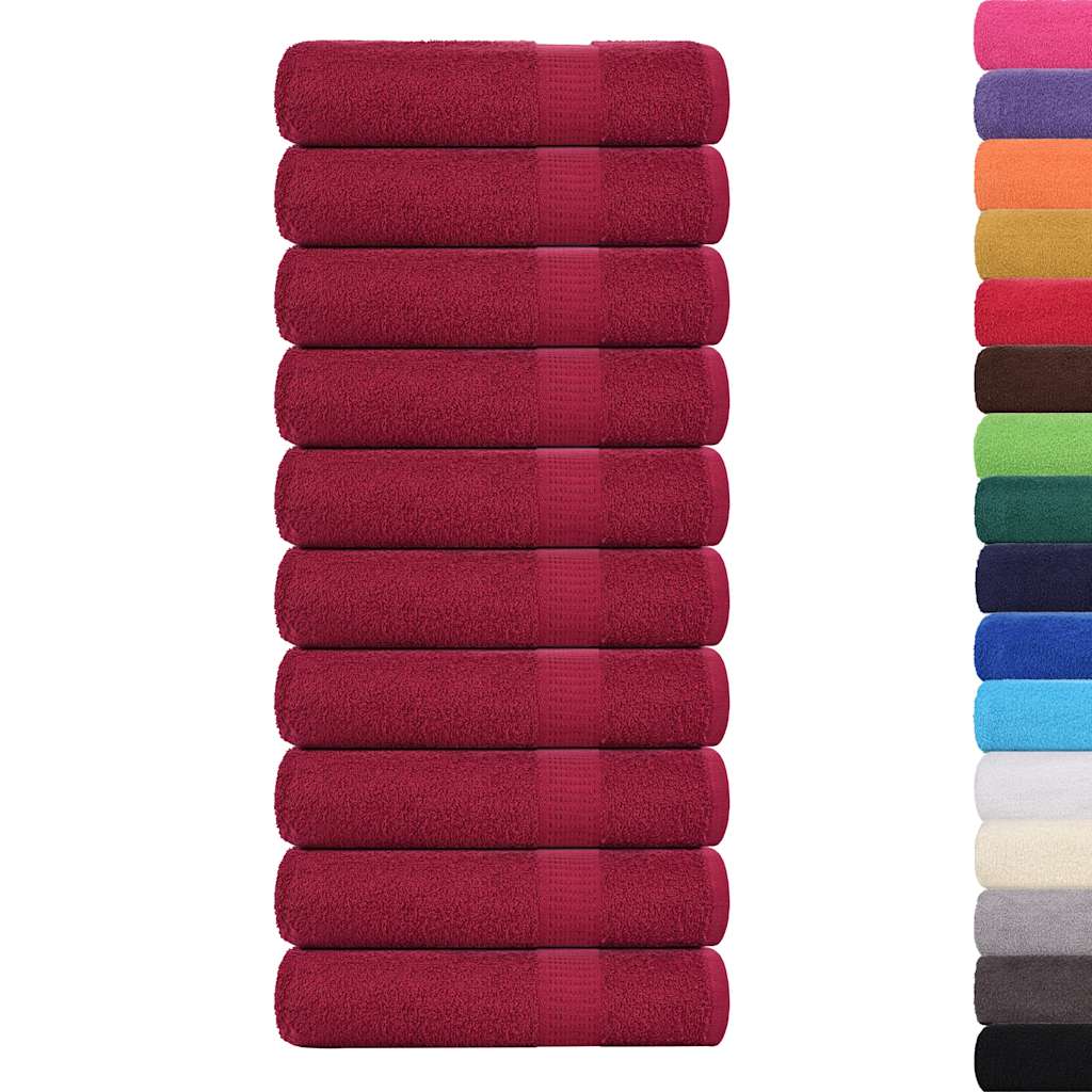 Vidaxl handdoeken frogn 10 st 50x100 cm 360 g m² bordeaux