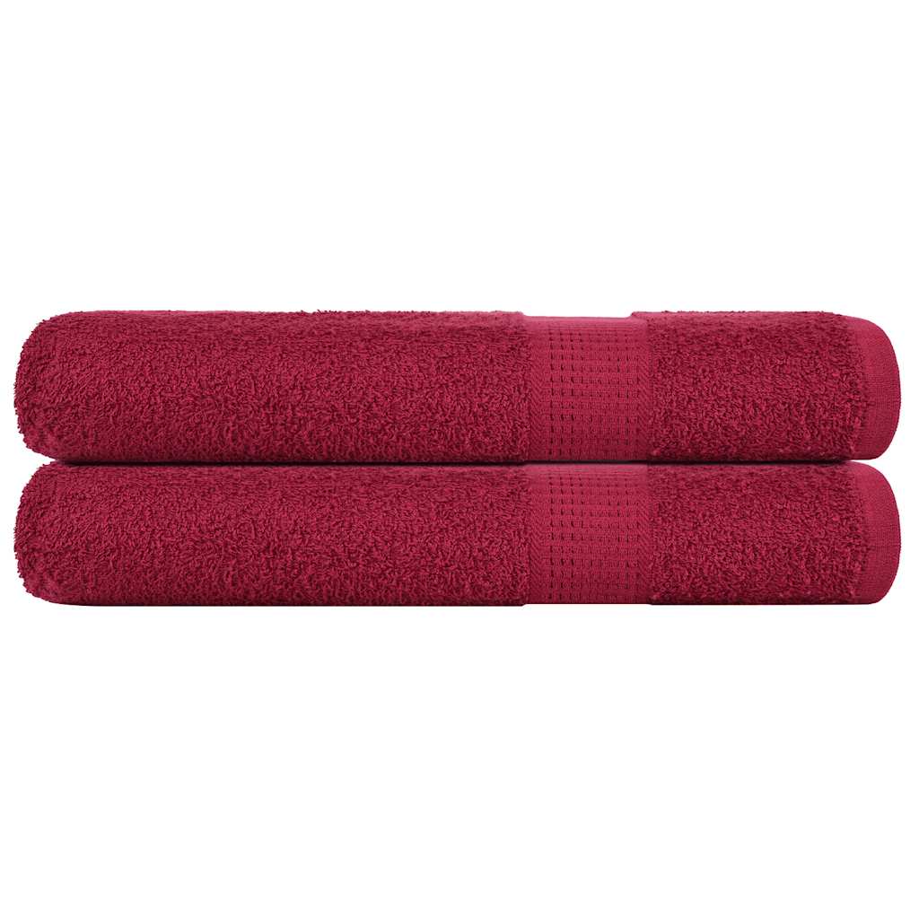Vidaxl handdoeken frogn 2 st 100x200 cm 360 g m² bordeaux