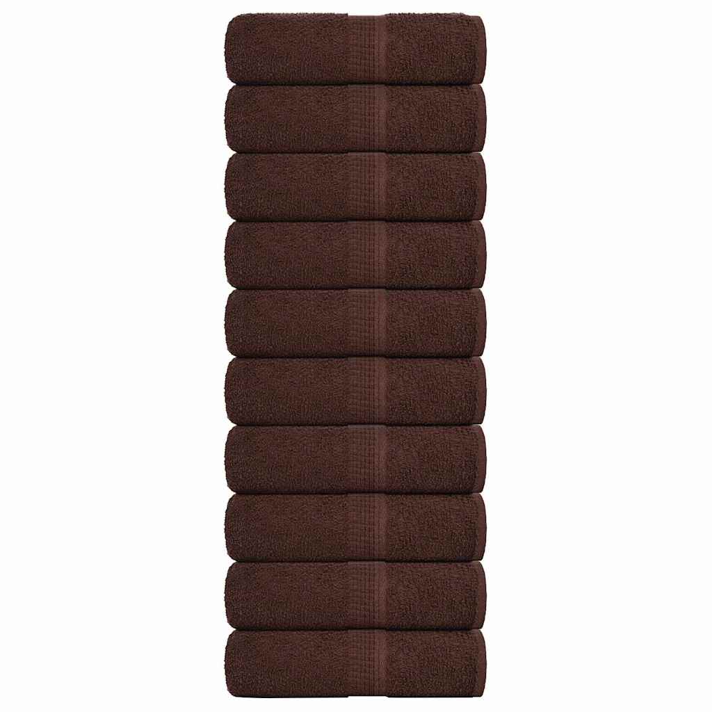 Vidaxl washandjes frogn 10 st 30x30 cm 360 g m² bruin