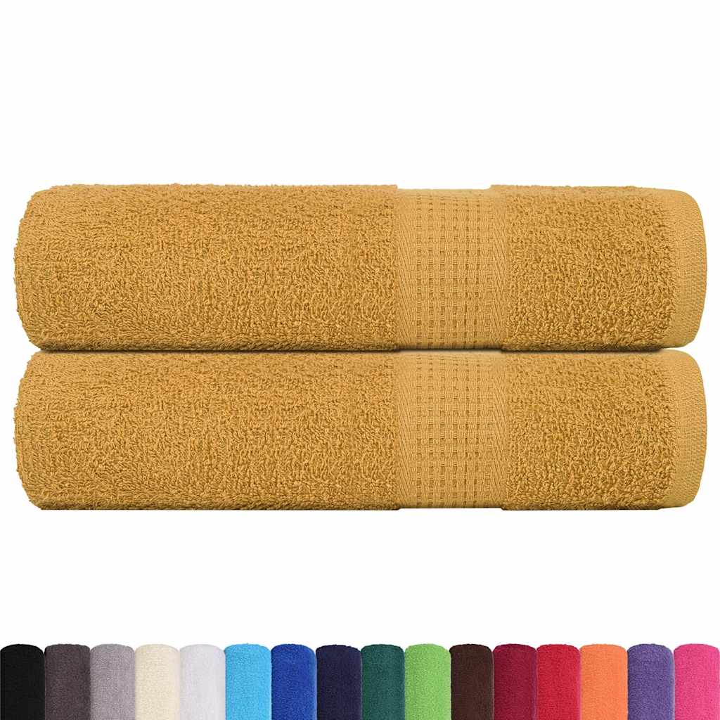 Vidaxl douchehanddoeken frogn 2 st 70x140 cm 360 g m² goud