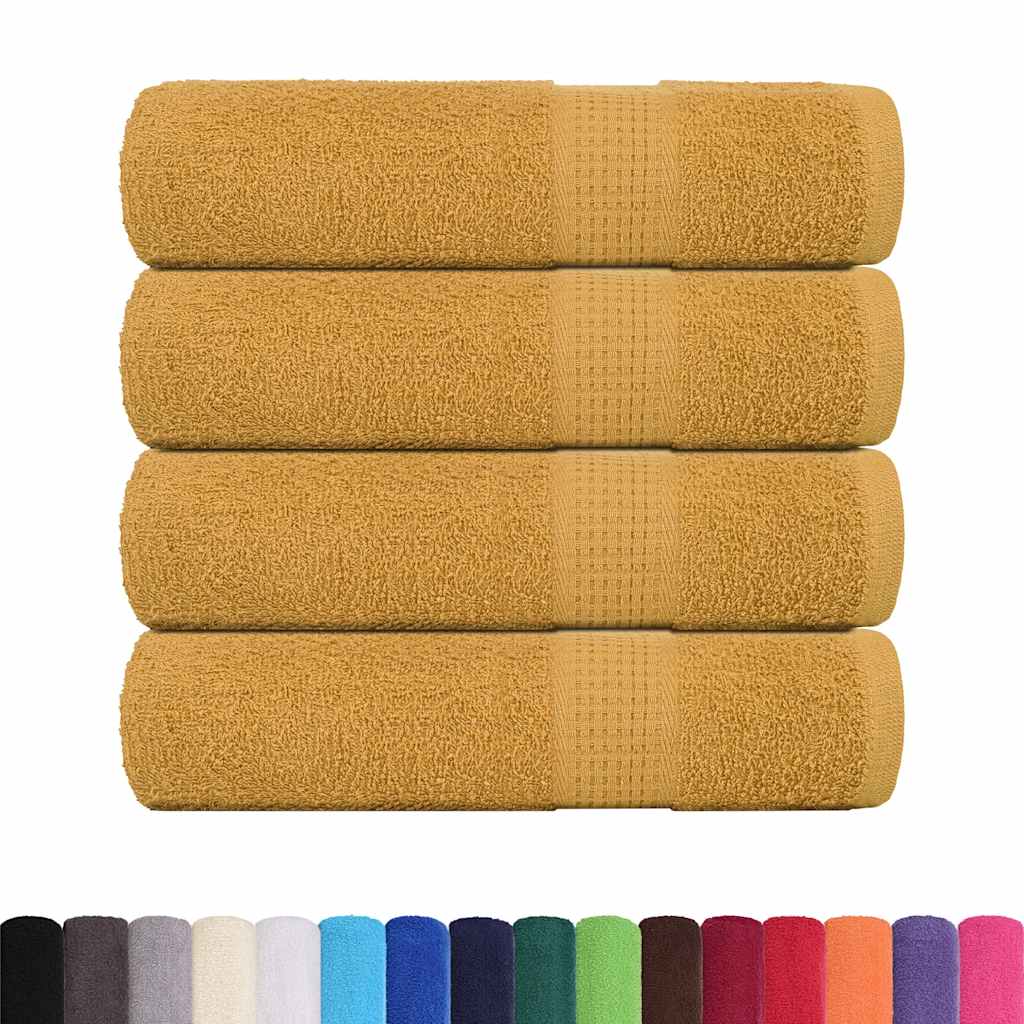 Vidaxl douchehanddoeken frogn 4 st 70x140 cm 360 g m² goud