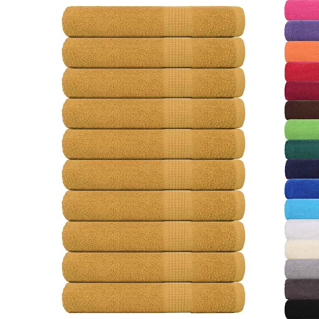 Vidaxl handdoeken frogn 10 st 100x200 cm 360 g m² goud