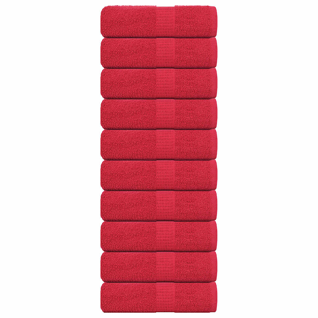 Vidaxl zeepdoekjes 10 st 30x30 cm 360 g m² 100% rood katoen