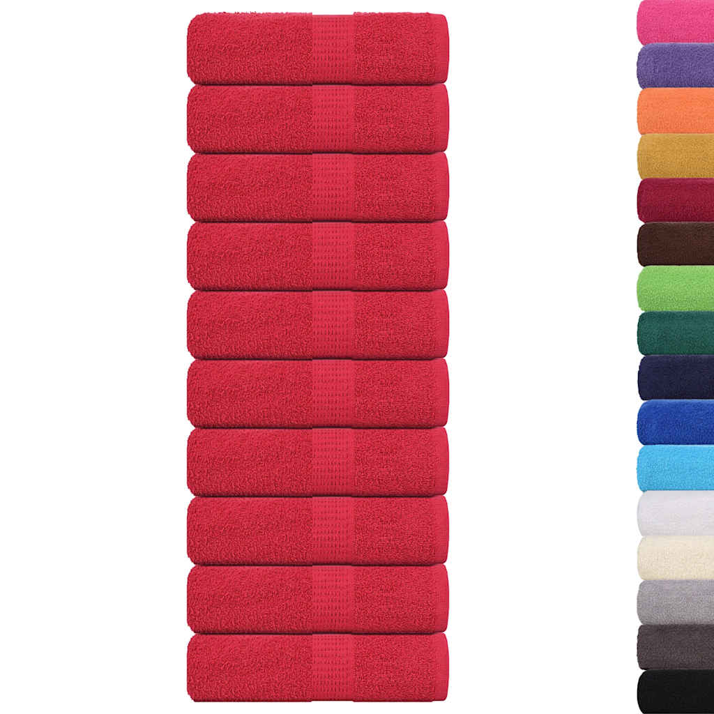 Vidaxl gastendoekjes 10 st 30x50 cm 360 g m² 100% rood katoen