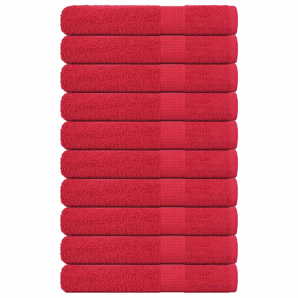 Vidaxl handdoeken 10 st 100x200 cm 360 g m² 100% rood katoen