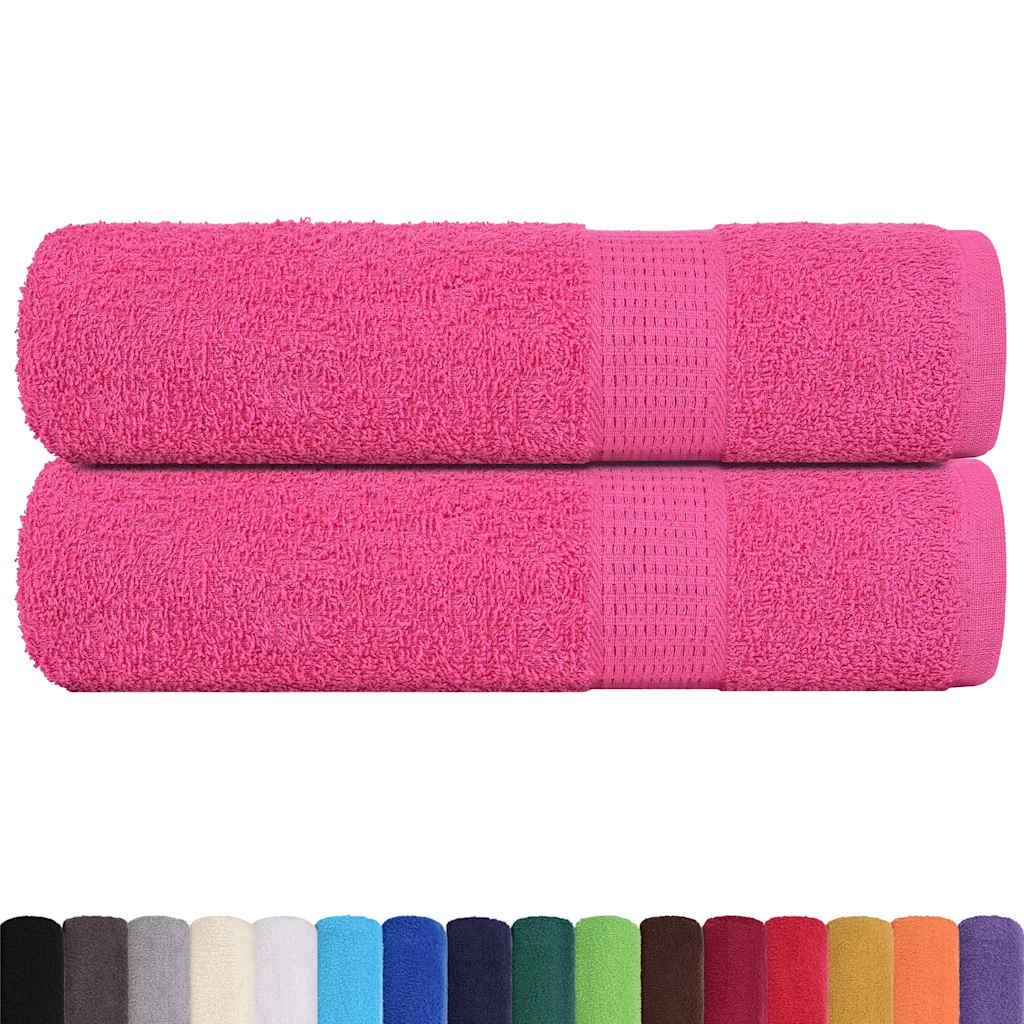 Vidaxl douchehanddoeken frogn 2 st 70x140 cm 360 g m² roze