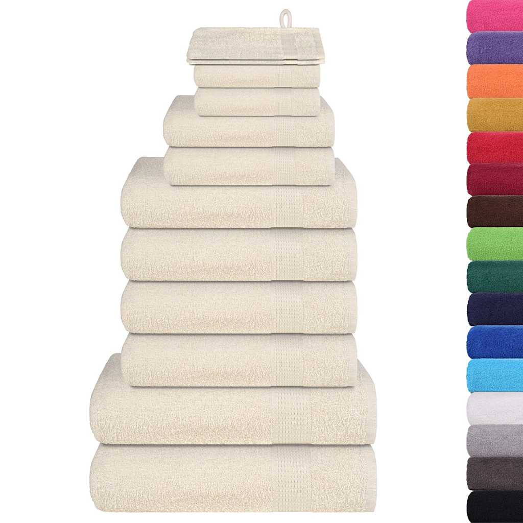 Vidaxl 12-delige handdoekenset frogn 360 g m² crème
