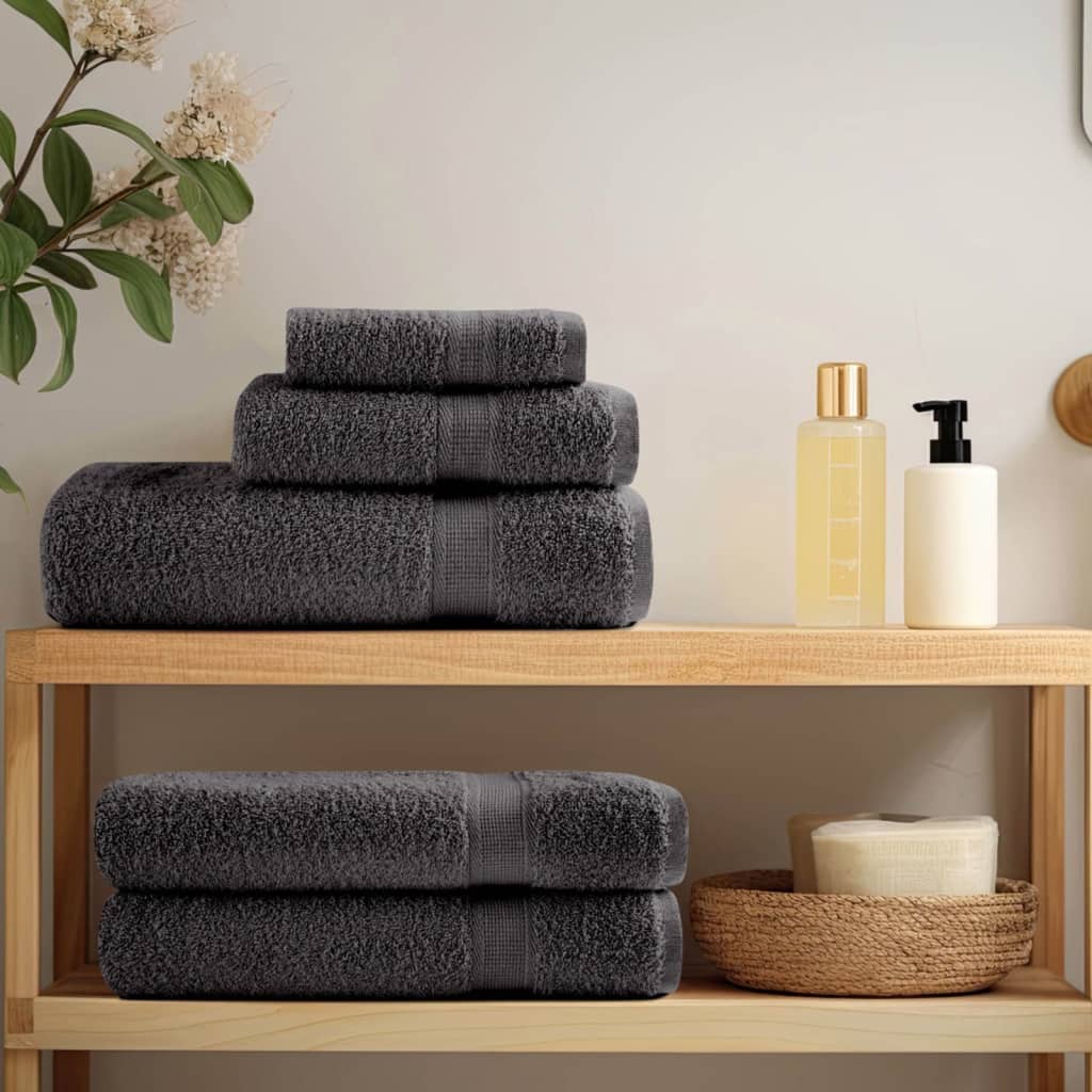 Vidaxl premium washandjes solund 4 stuks antraciet 30x30 cm 600 g m²