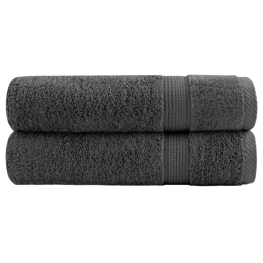 Vidaxl badhanddoeken solund 2 st 600 g m² 70x140 cm antraciet