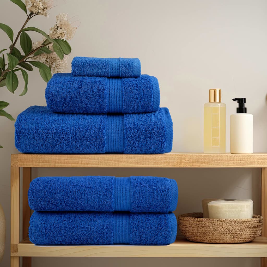 Vidaxl premium washandjes solund 2 stuks blauw 30x30 cm 600 g m²