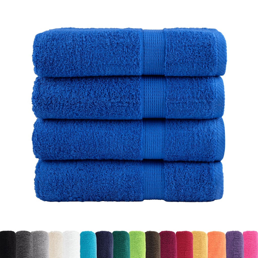Vidaxl handdoeken solund 4 st 600 g m² 50x100 cm blauw