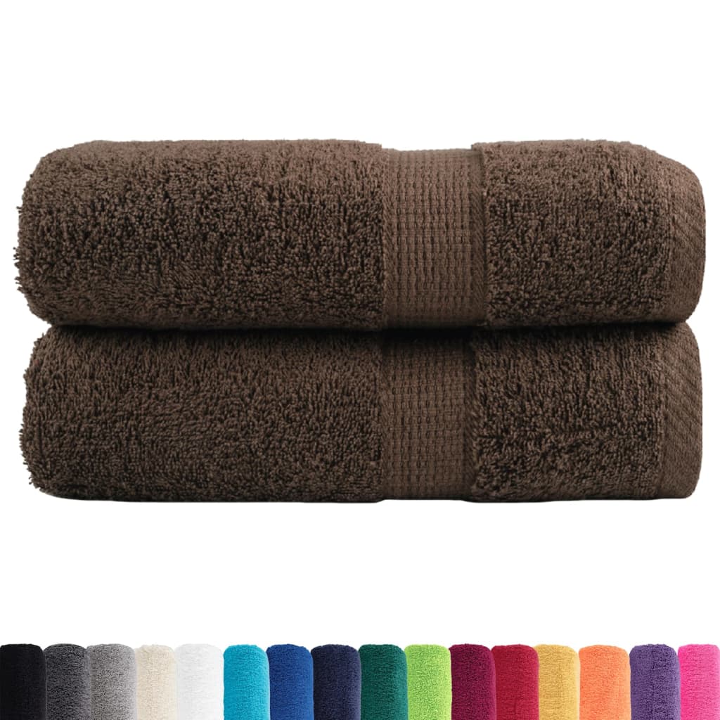 Vidaxl premium washandjes solund 2 stuks bruin 30x30 cm 600 g m²