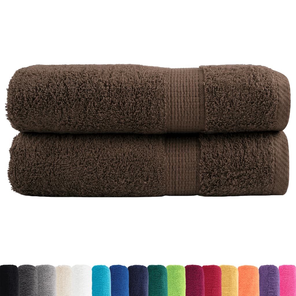 Vidaxl badhanddoeken solund 2 st 600 g m² 70x140 cm bruin