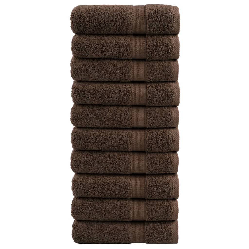 Vidaxl badhanddoeken solund 10 st 600 g m² 70x140 cm bruin