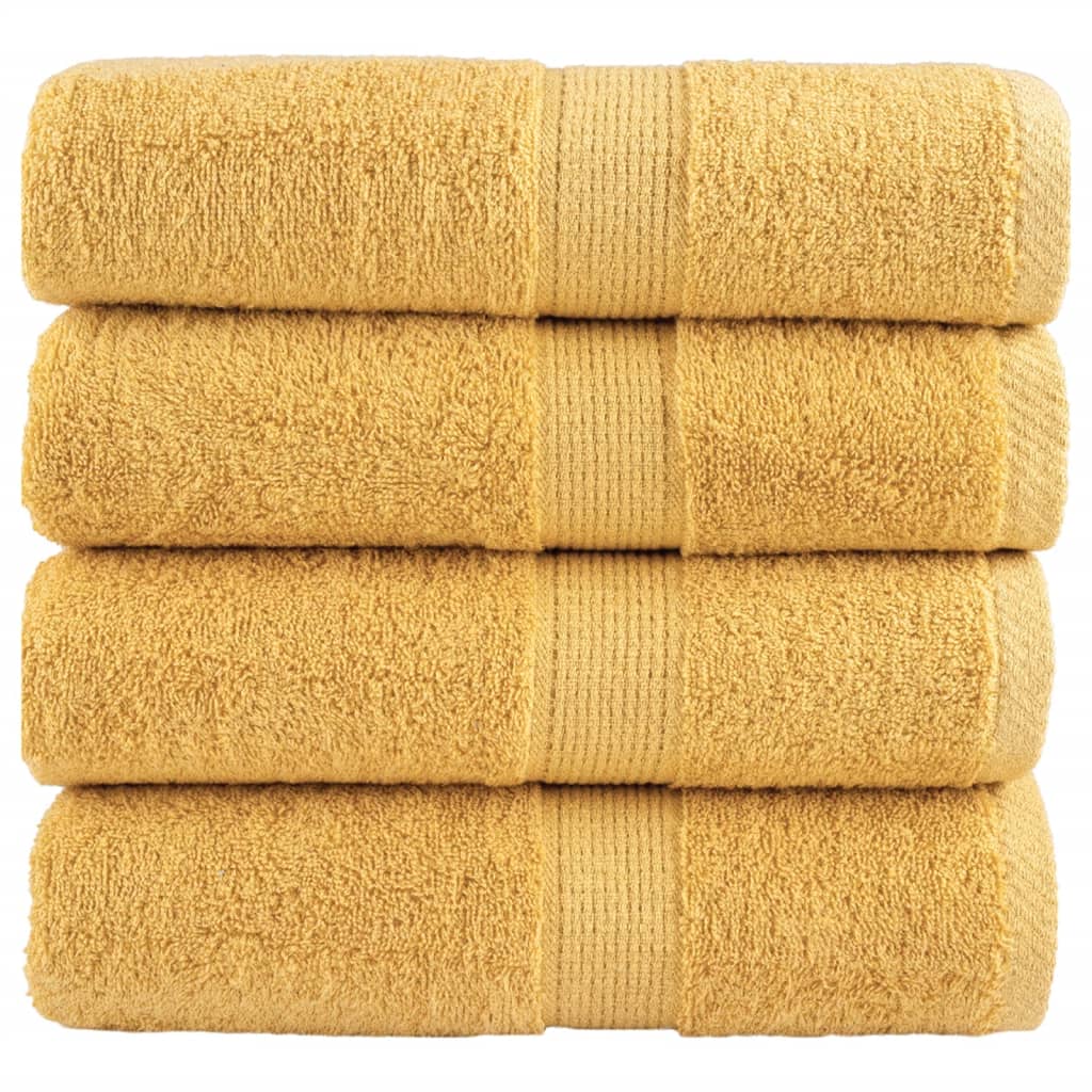 Vidaxl premium washandjes solund 4 stuks goud 30x30cm 600 g m²