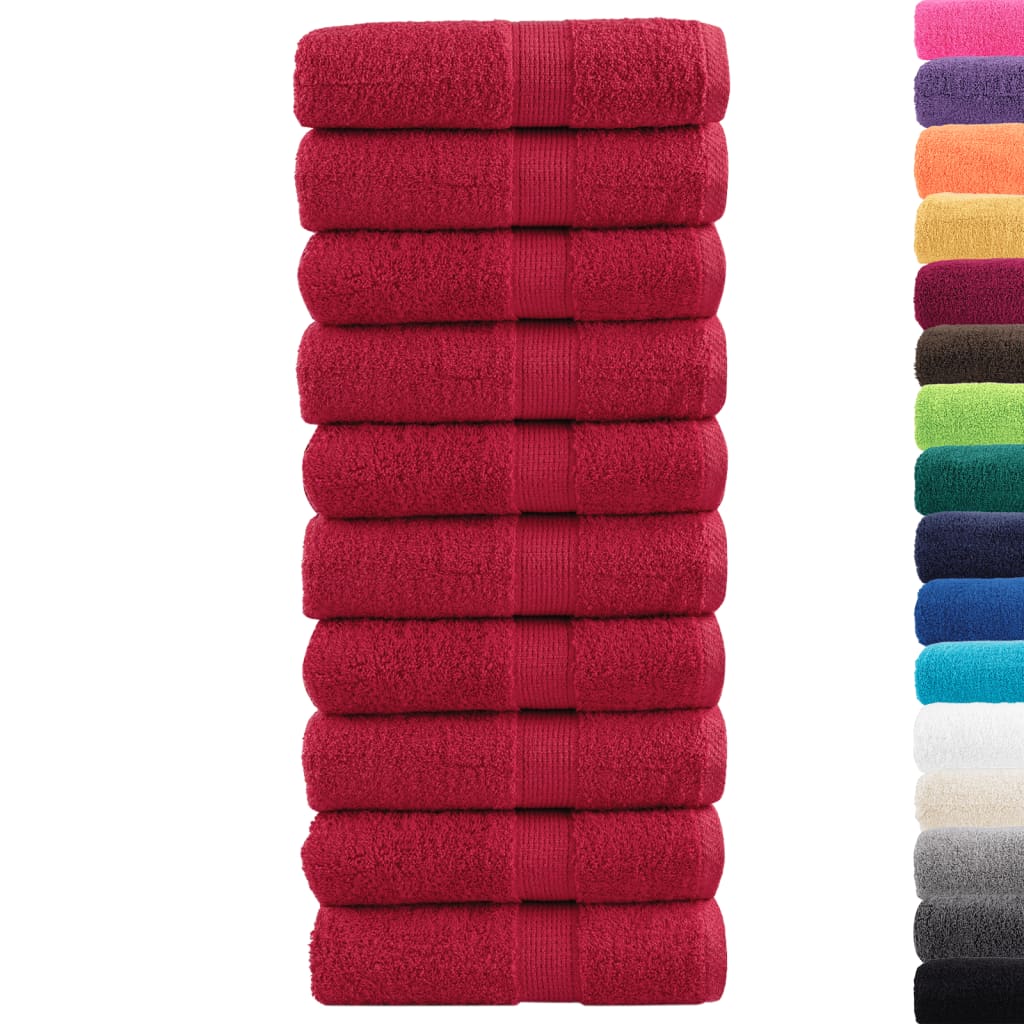 VidaXL Gastendoekjes SOLUND 10 st 600 g m² 30x50 cm rood
