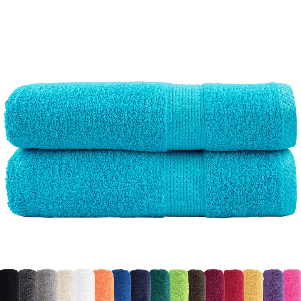 Vidaxl badhanddoeken solund 2 st 600 g m² 70x140 cm turquoise