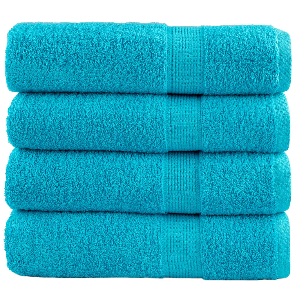 Vidaxl badhanddoeken solund 4 st 600 g m² 70x140 cm turquoise