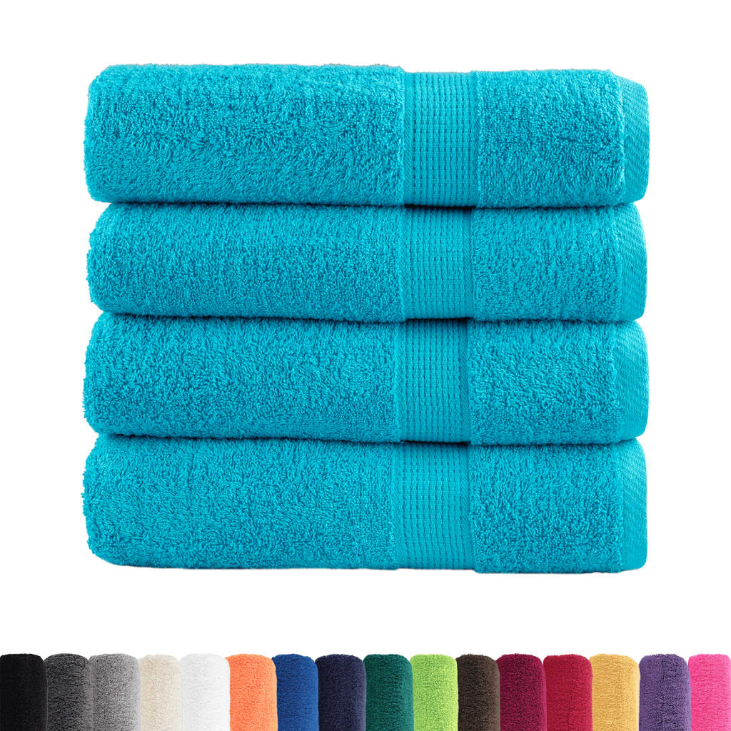 Vidaxl badhanddoeken solund 4 st 600 g m² 70x140 cm turquoise