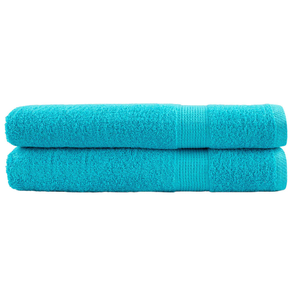 Vidaxl handdoeken solund 2 st 600 g m² 100x200 cm turquoise