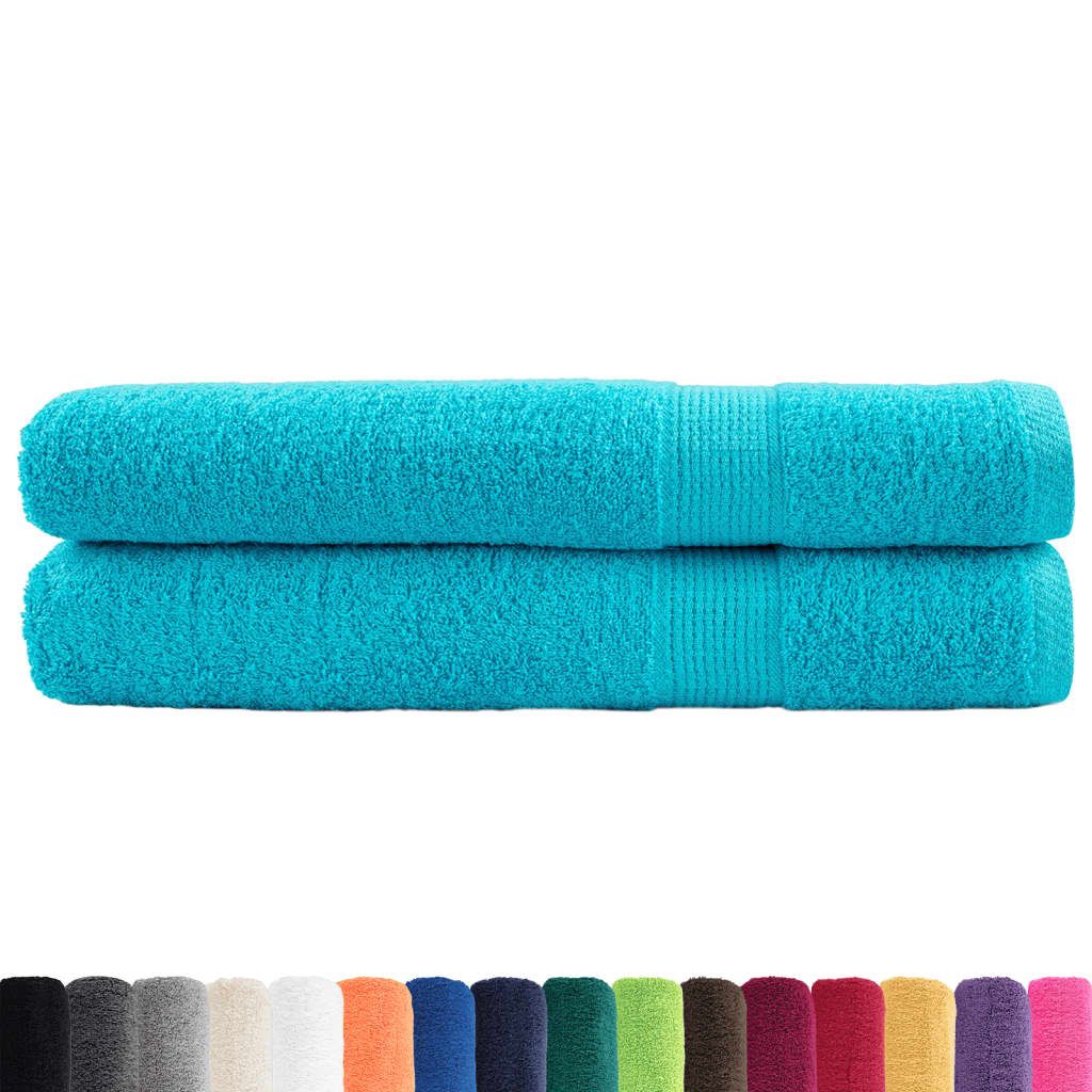 Vidaxl handdoeken solund 2 st 600 g m² 100x200 cm turquoise