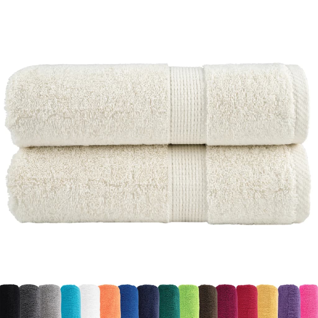 Vidaxl premium washandjes solund 2 stuks crème 30x30 cm 600 g m2