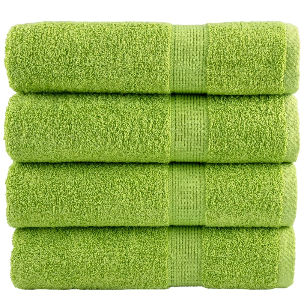 Vidaxl handdoeken solund 4 st 600 g m² 50x100 cm appelgroen