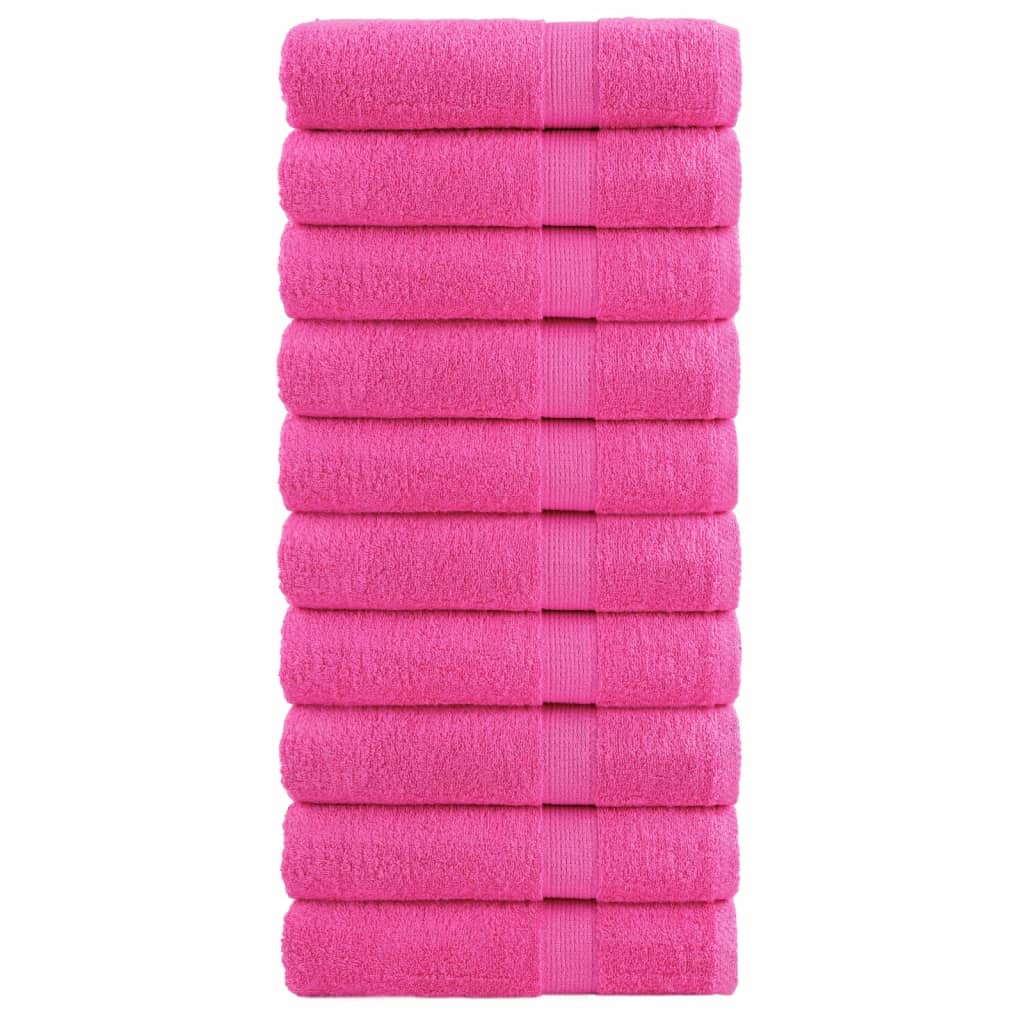 Vidaxl badhanddoeken solund 10 st 600 g m² 70x140 cm roze