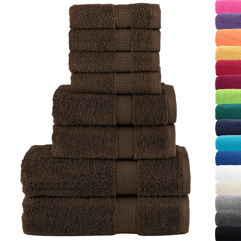Vidaxl 8-delige handdoekenset solund 600 g m² bruin