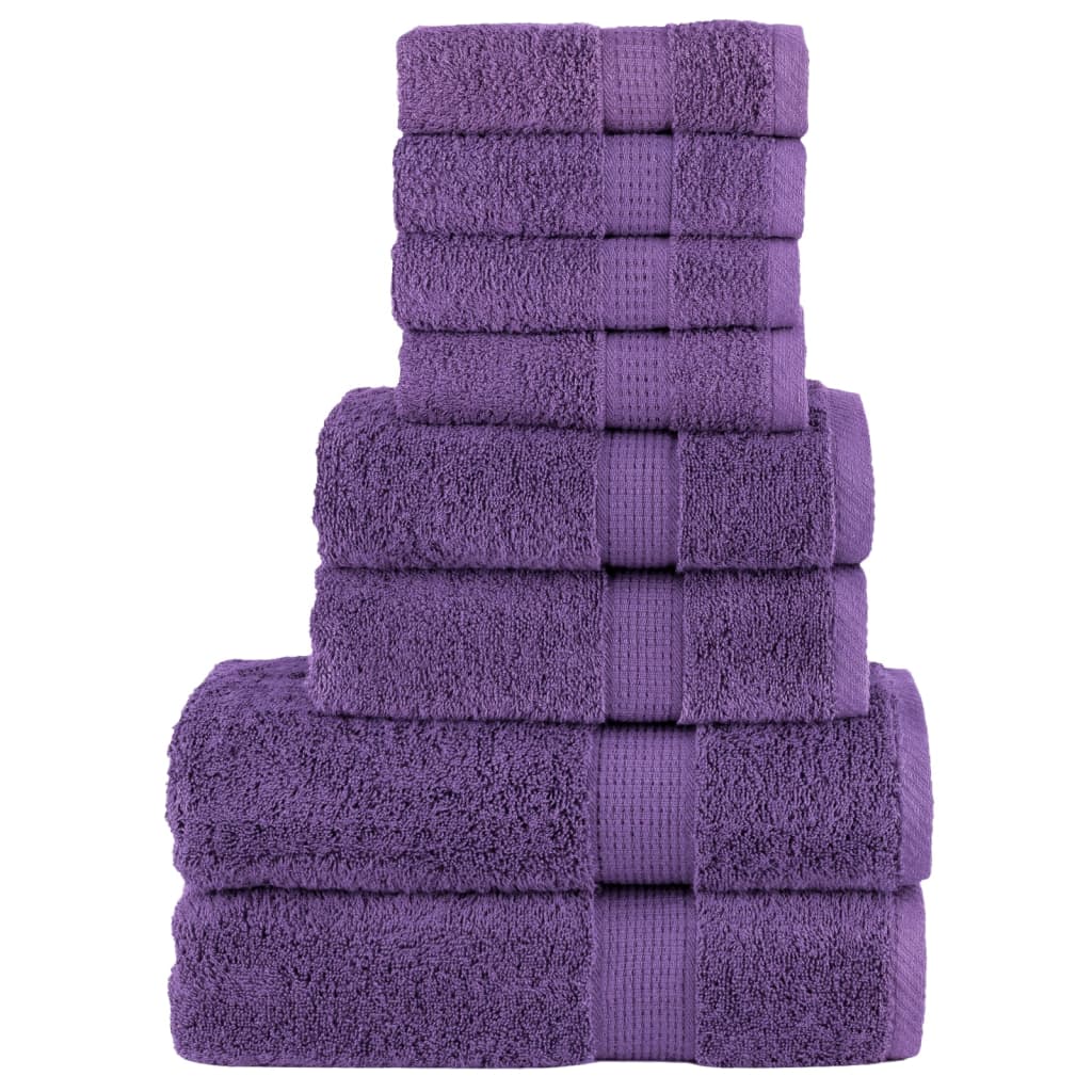 Vidaxl 8-delige handdoekenset solund 600 g m² paars