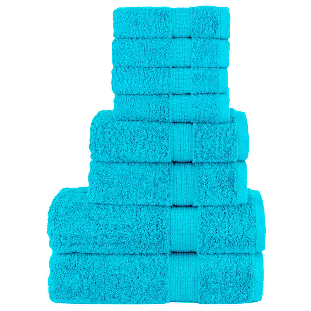 Vidaxl 8-delige handdoekenset solund 600 g m² turquoise