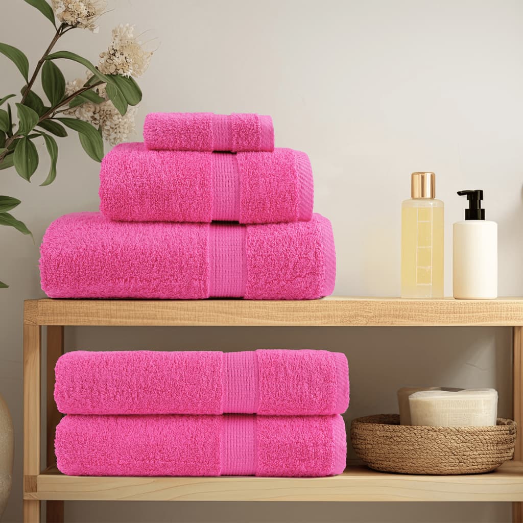 Vidaxl 6-delige handdoekenset solund 600 g m² roze