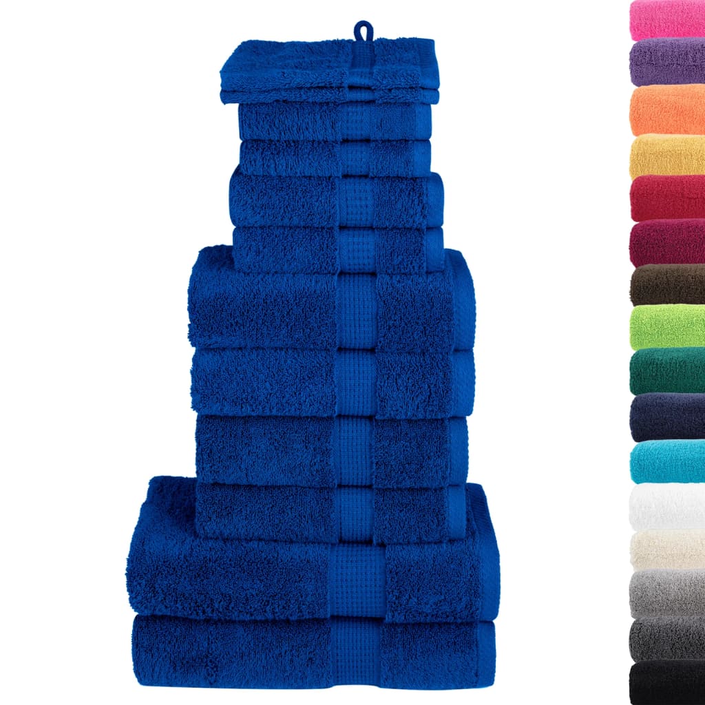 VidaXL 12-delige Blauw Handdoekenset SOLUND 600 g m²