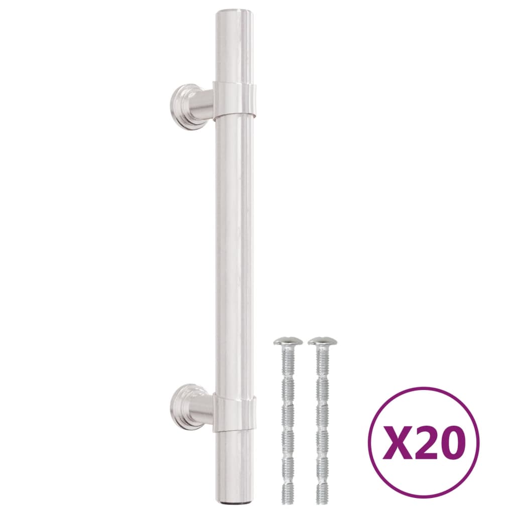 Vidaxl handvatten 20 st 96 mm roestvrij staal zilverkleurig