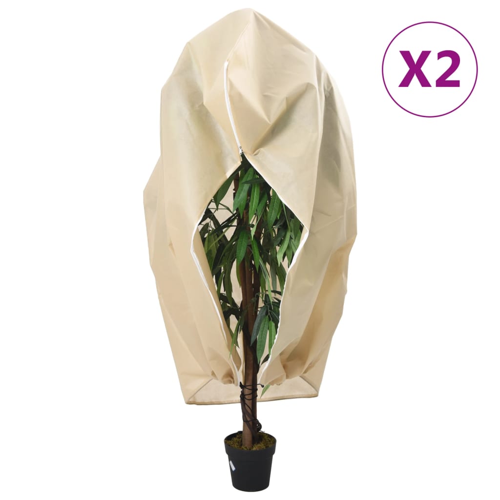 VidaXL Plantenhoezen met verbrand 2 st 70 g m² 1,55x1,55 m