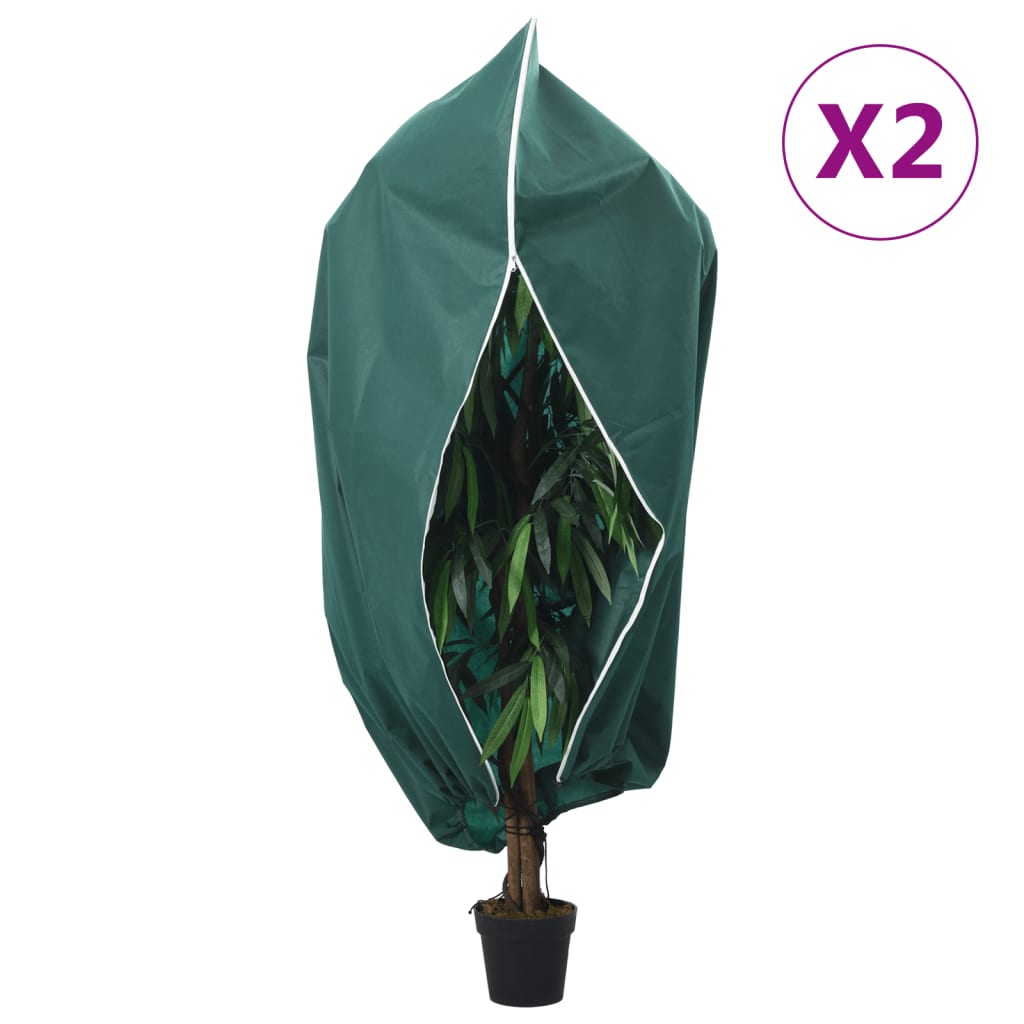 VidaXL Plantenhoezen met verbrand 2 st 70 g m² 1,55x1,55 m