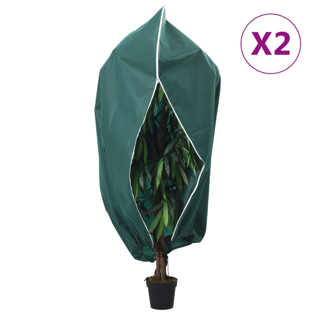VidaXL Plantenhoezen met verbrand 2 st 70 g m² 1,2x1,8 m