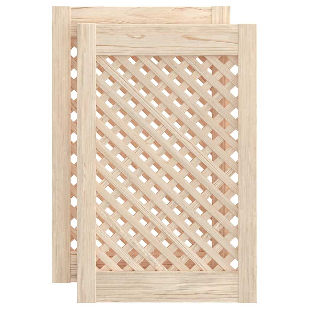 VidaXL Kastdeuren met latwerk 2 st 39,5x61,5 cm massief groenhout