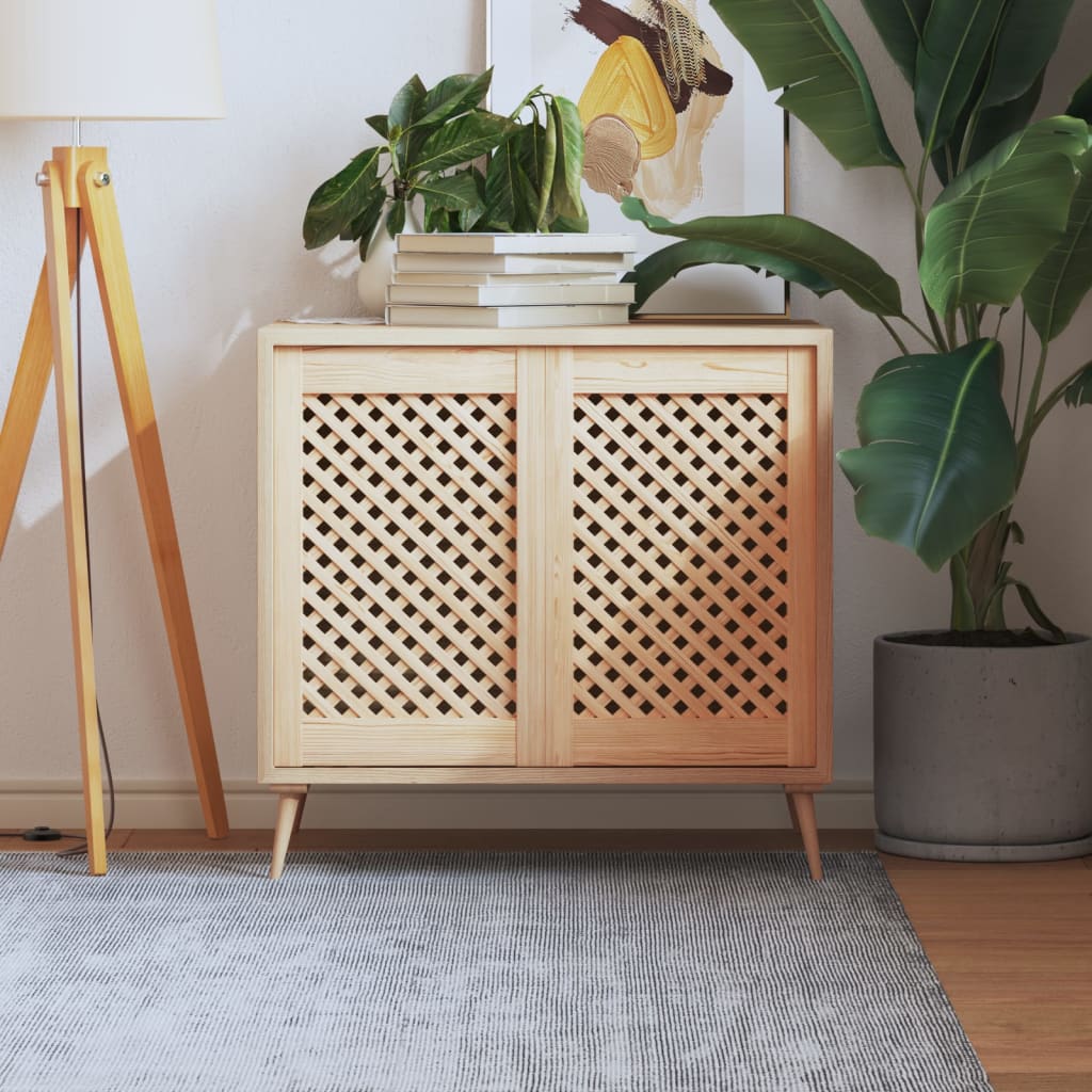 VidaXL Kastdeuren met latwerk 2 st 39,5x61,5 cm massief groenhout
