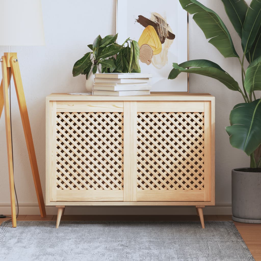 Vidaxl kastdeuren met latwerk 2 st 49,5x61,5 cm massief groenenhout