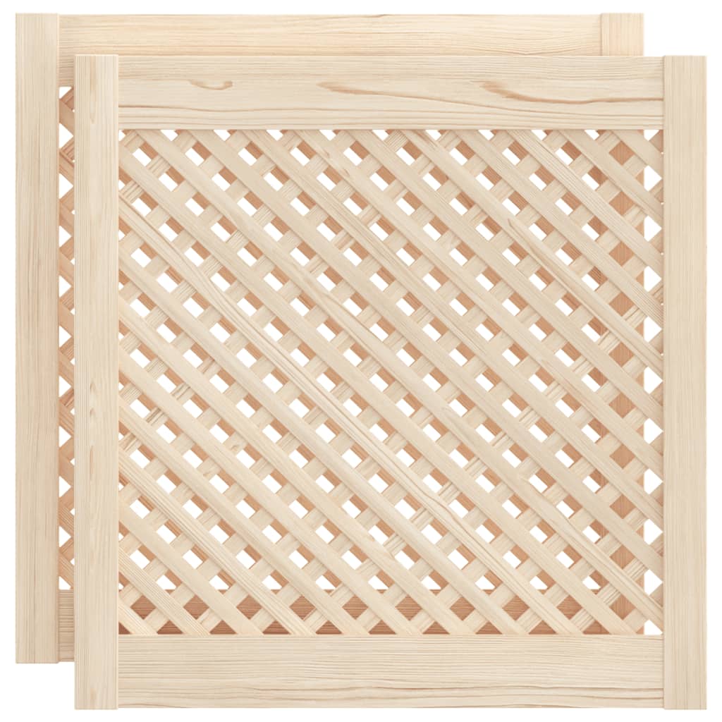 Vidaxl kastdeuren met latwerk 2 st 59,5x61,5 cm massief groenhout