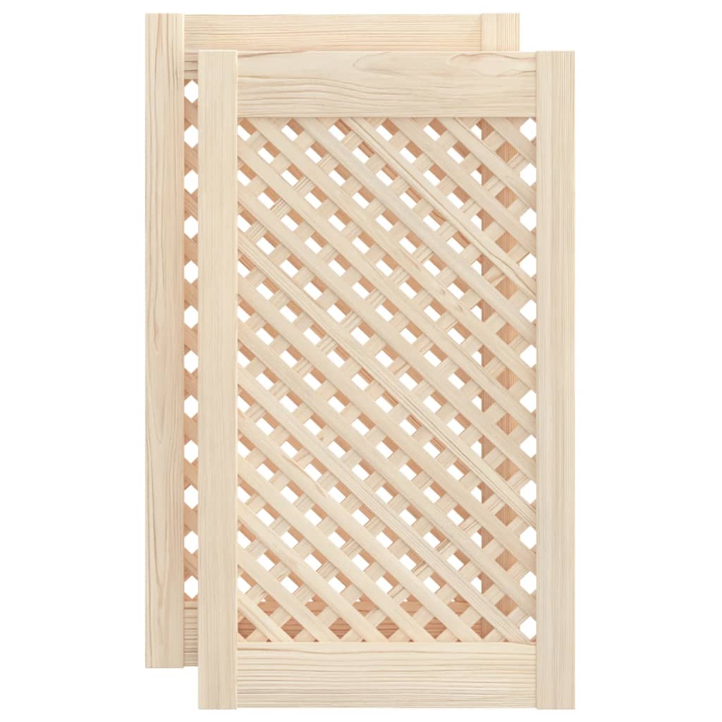 VidaXL Kastdeuren met latwerk 2 st 39,5x69 cm massief groenhout