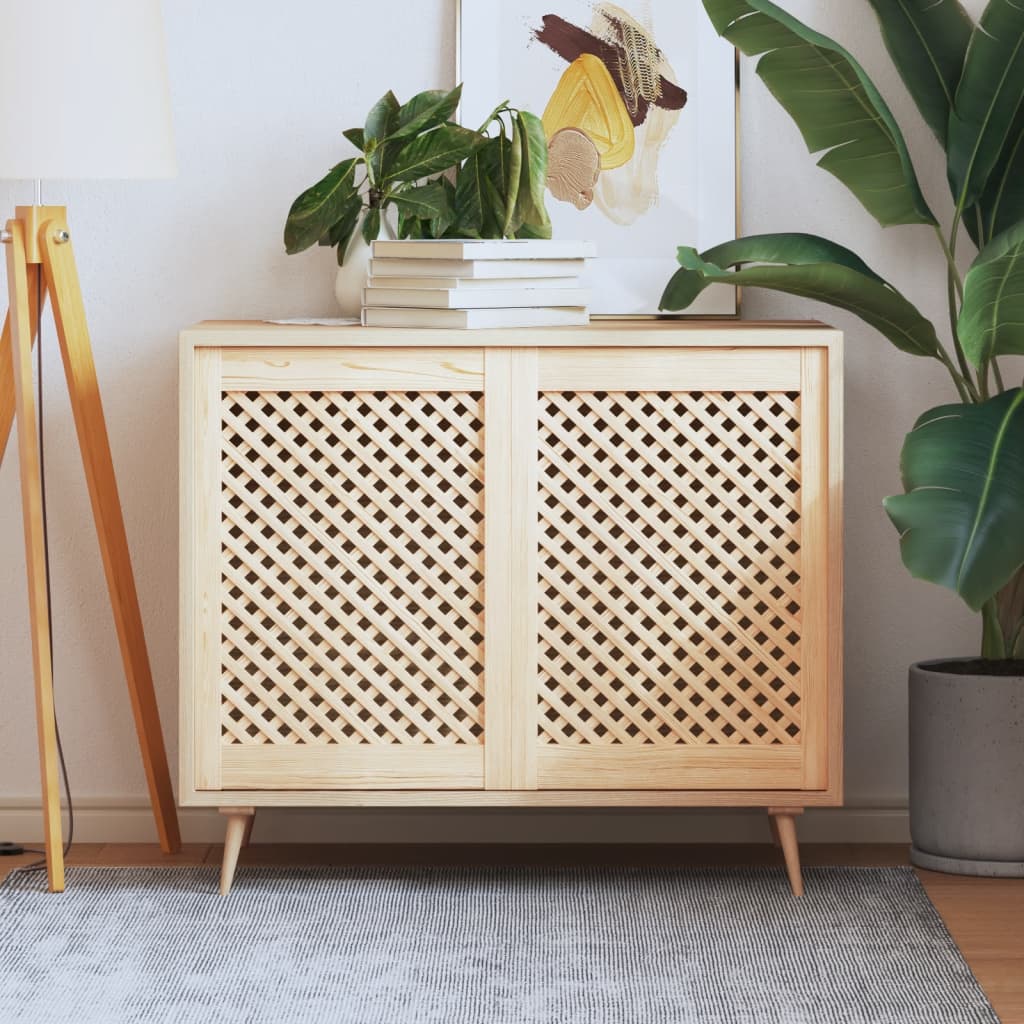 VidaXL Kastdeuren met latwerk 2 st 49,5x69 cm massief groenhout