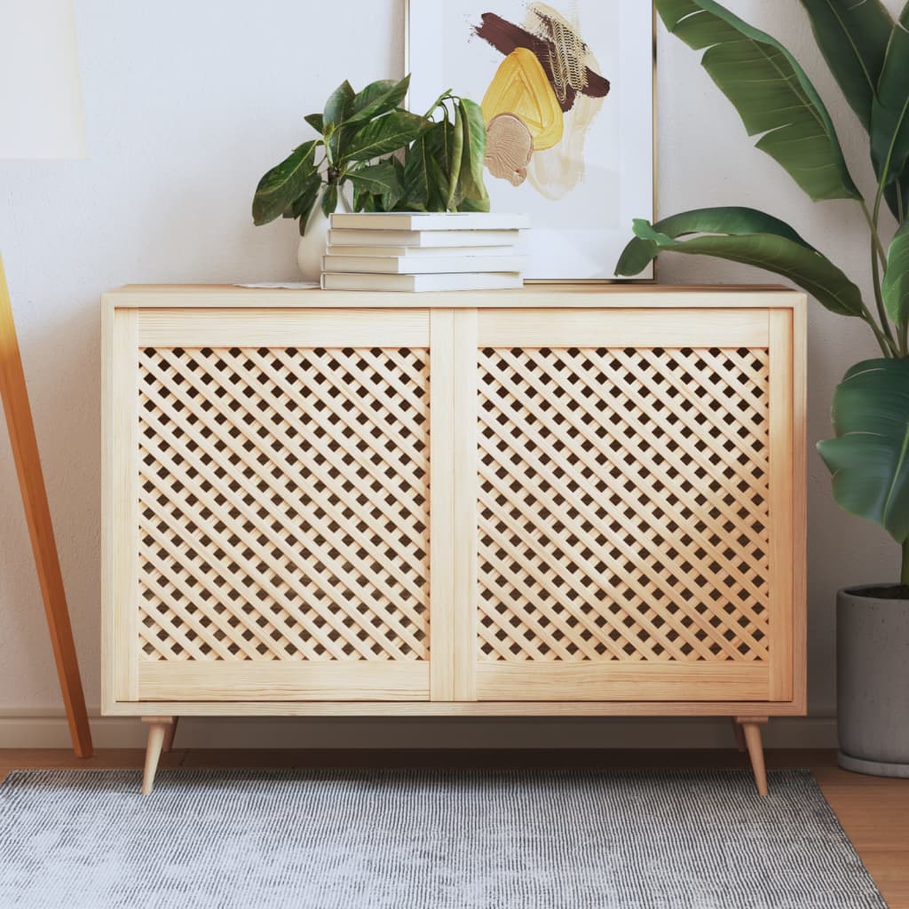 Vidaxl kastdeuren met latwerk 2 st 59,5x69 cm massief groenenhout