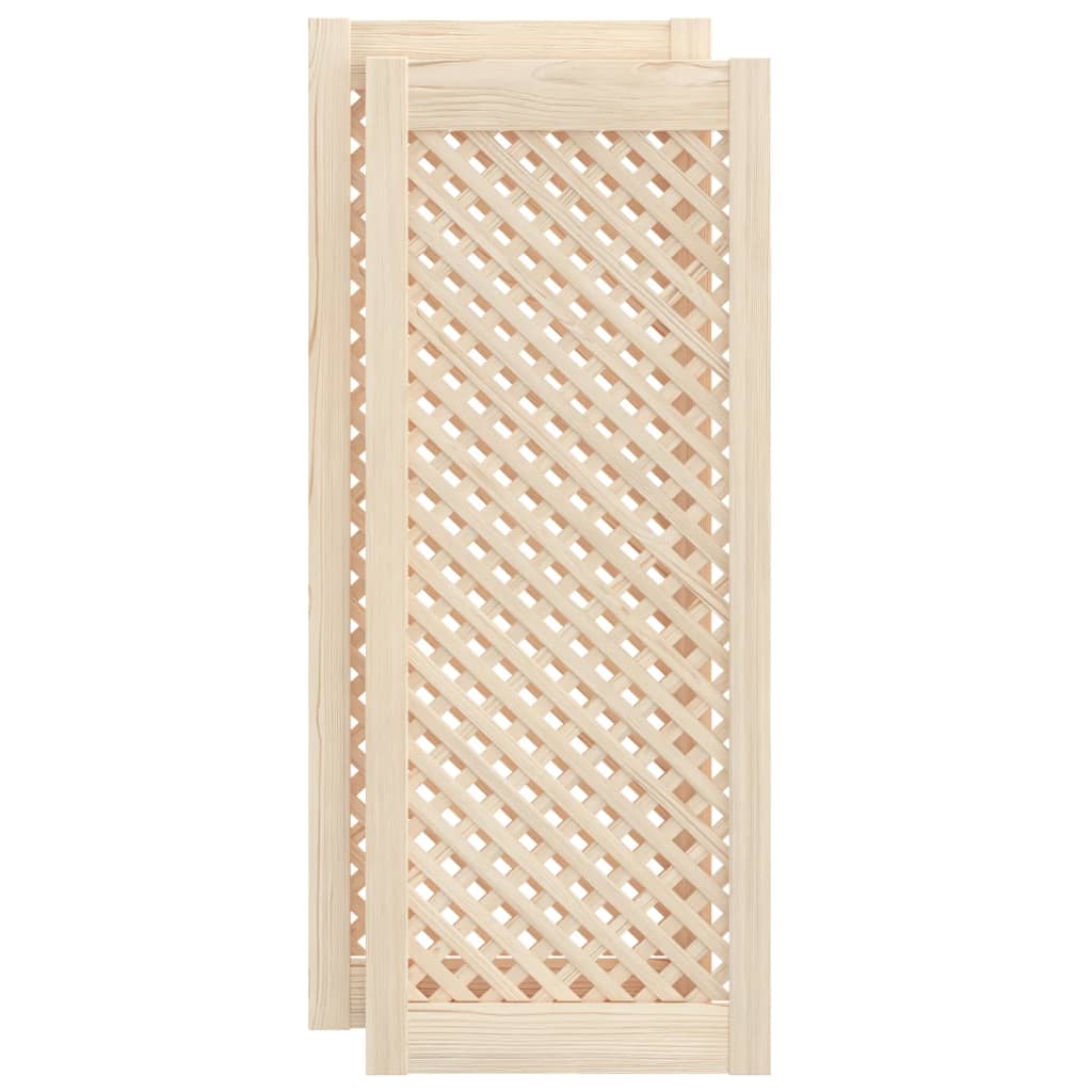 VidaXL Kastdeuren met latwerk 2 st 39,5x99 cm massief groenhout