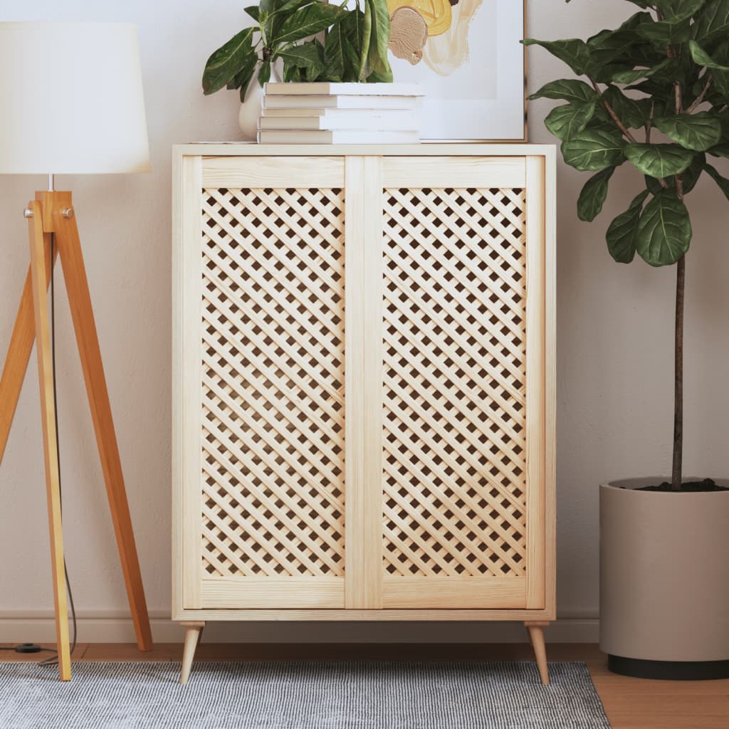 VidaXL Kastdeuren met latwerk 2 st 39,5x99 cm massief groenhout