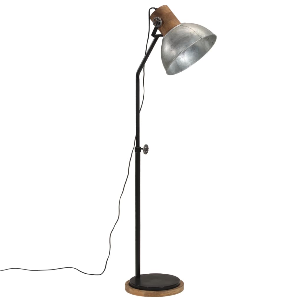 Vidaxl vloerlamp 25 w e27 30x30x100-150 cm vintage zilverkleurig