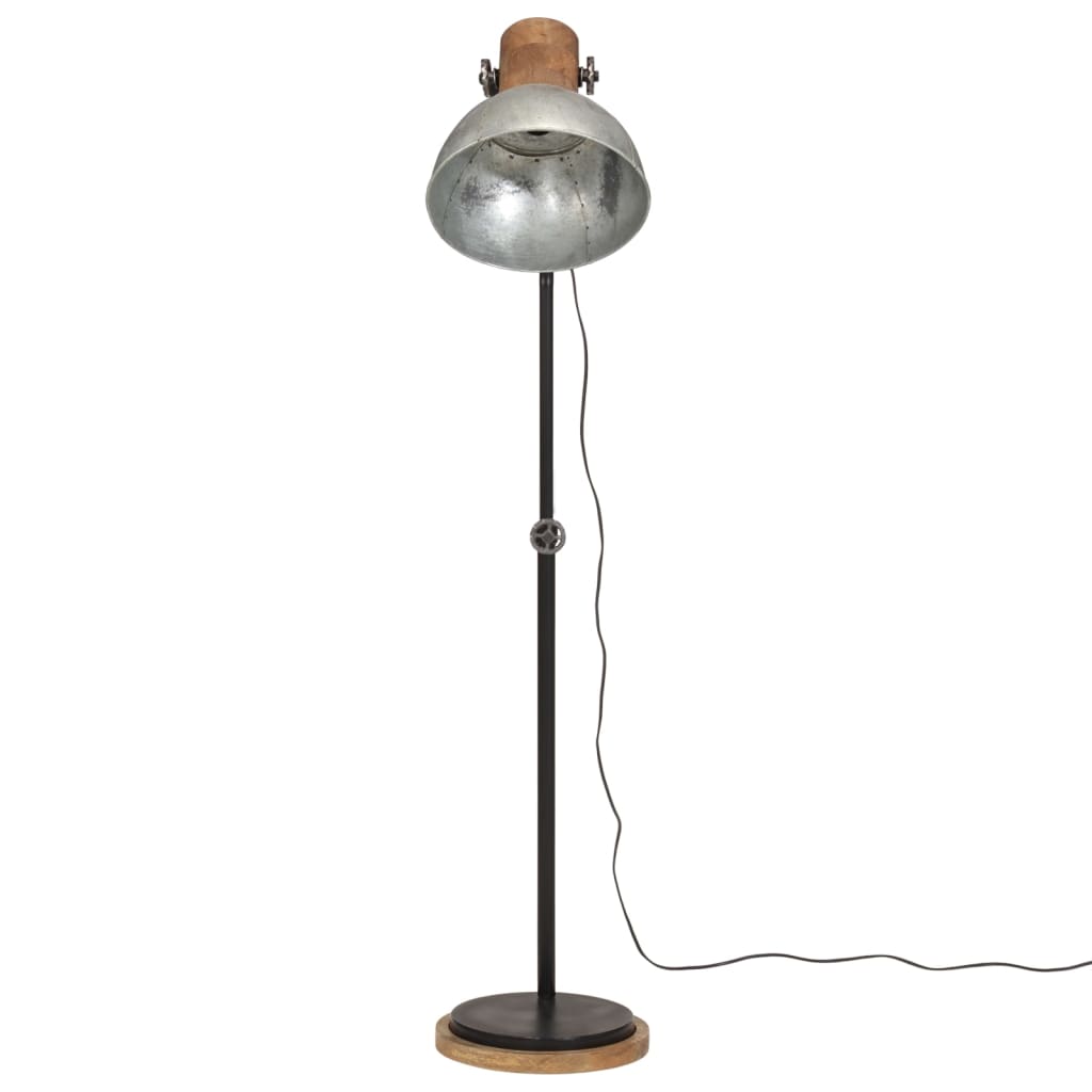 Vidaxl vloerlamp 25 w e27 30x30x100-150 cm vintage zilverkleurig