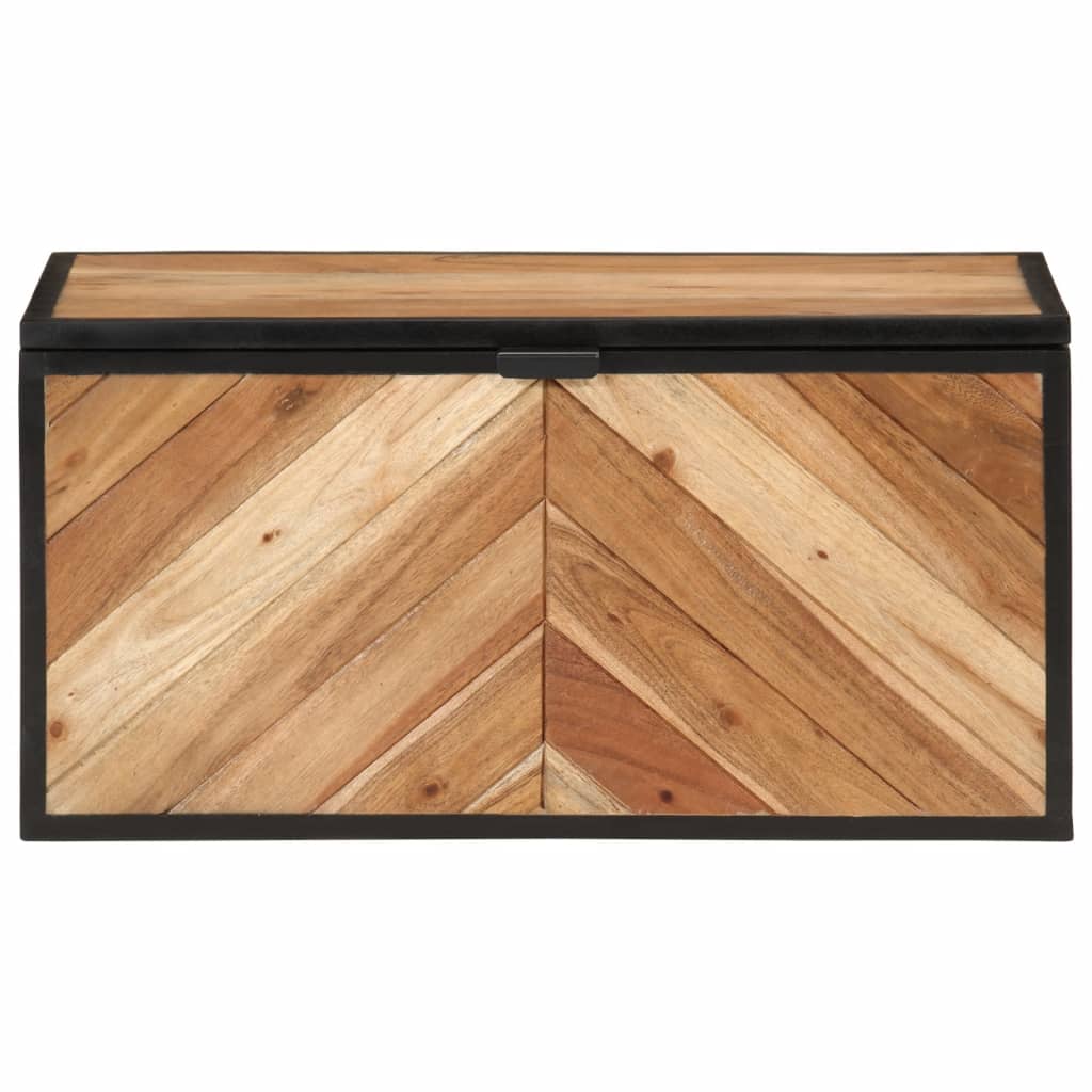 Vidaxl opbergbox 60x30x30 cm massief acaciahout en ijzer