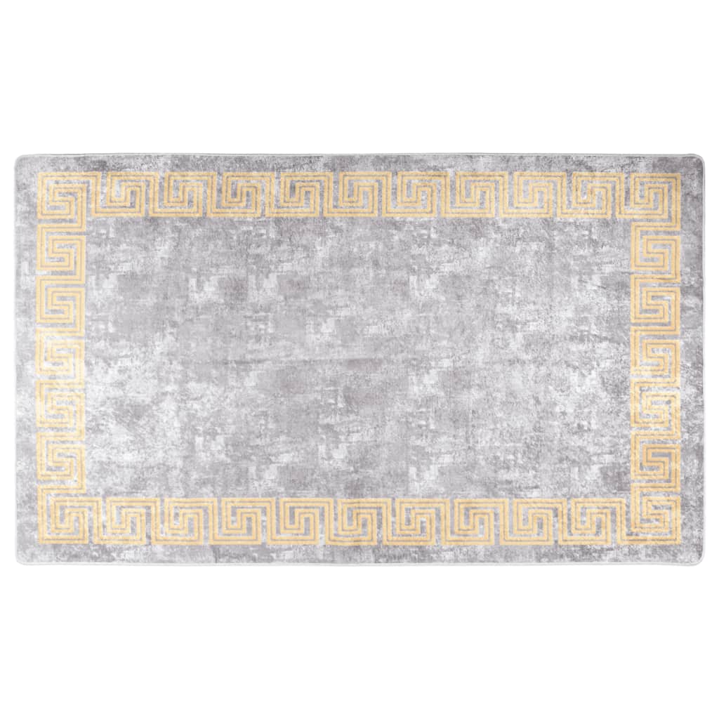 Vidaxl vloerkleed wasbaar antislip 120x170 cm grijs en goudkleurig